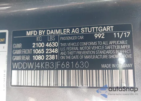 2018 Mercedes-Benz C 300 4Matic from USA, damaged, VIN WDDWJ4KB3JF681630